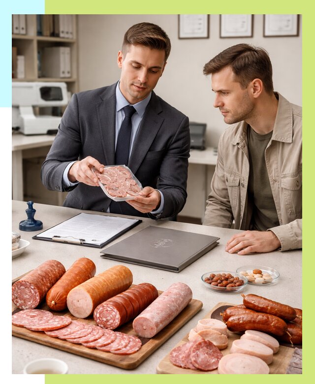 Сертификация колбасных изделий в Мирном от 7582 р. | Алешин-Мир