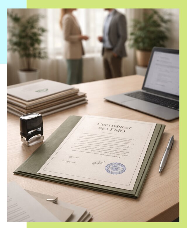 Сертификат без ГМО в Мирном от 7582 р. оформить срочно Алешин-Мир